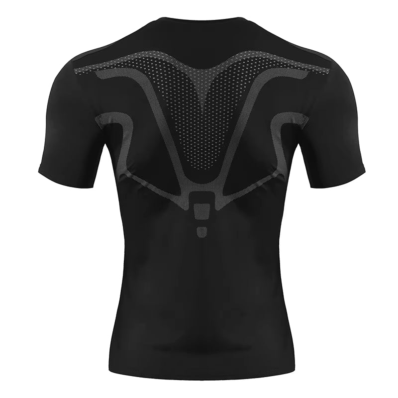 Stylish Short Sleeve Compression Shirts for Men Gym Workout Running Quick Dry T-Shirt Tops Summer Athletic Undershirt Rash Guard